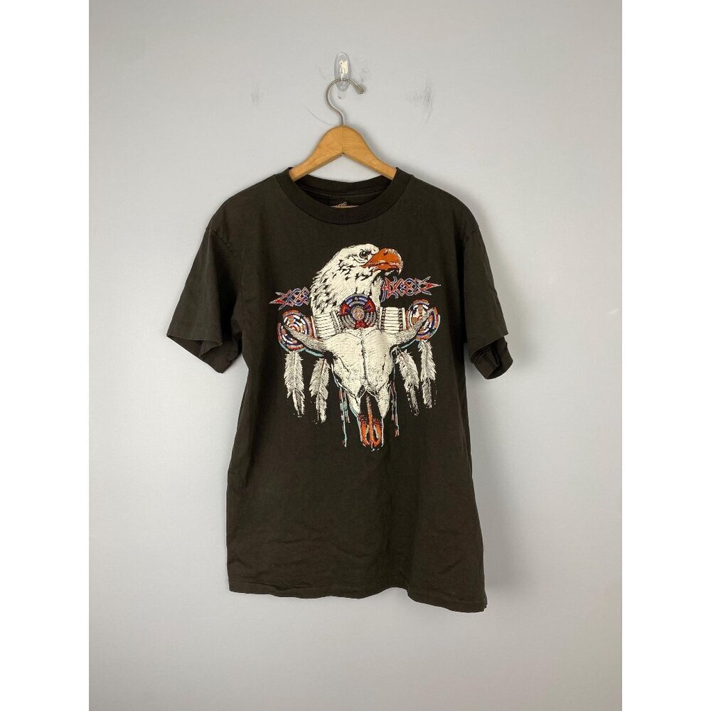 Vintage Diamond Dust Eagle T-shirt, Size L, 90s Glittery Bald Eagle Southwestern